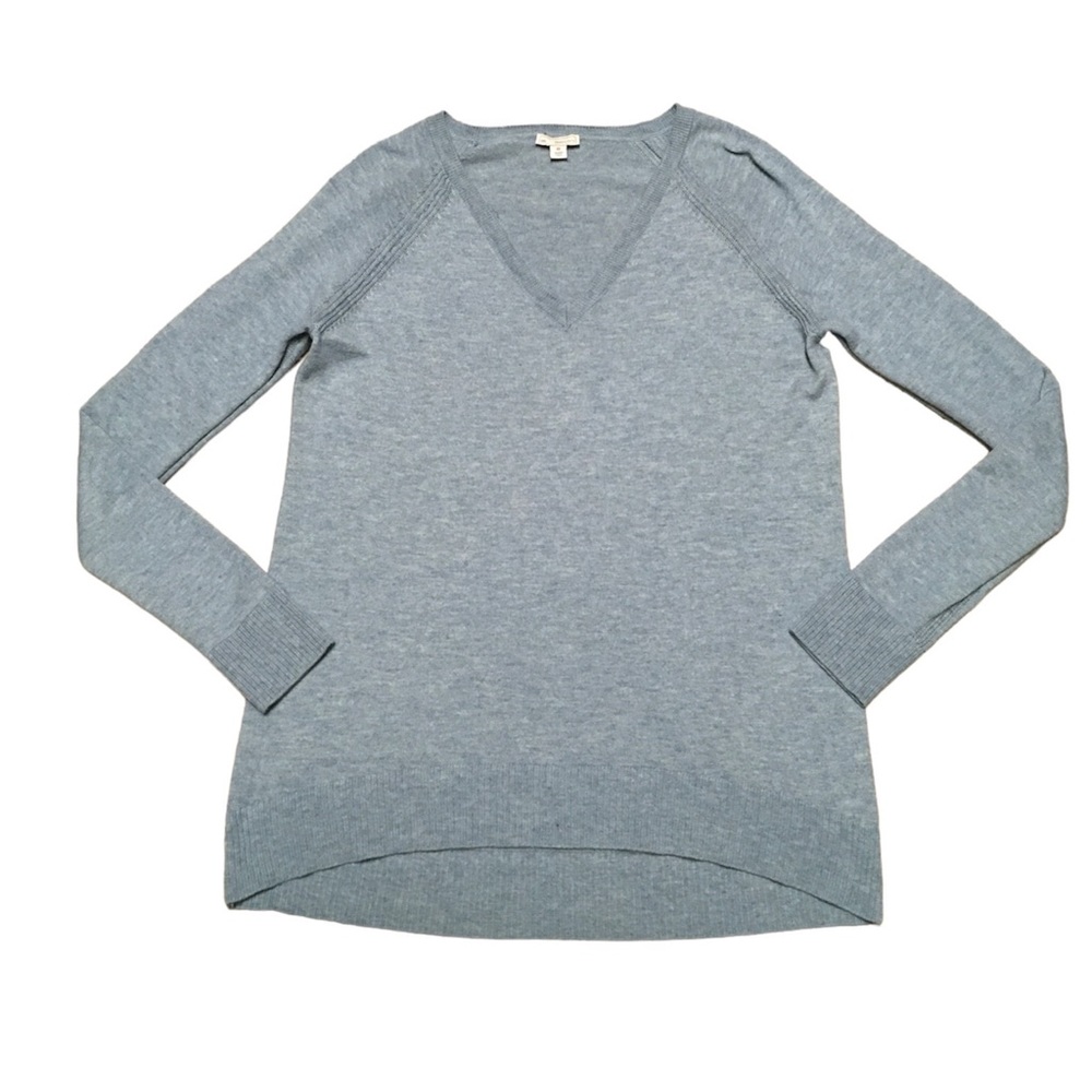 Gap Designed & Crafted V Neck Sweater Womens XS Blue Lightweight Long Sleeve Top